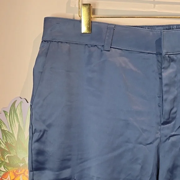 Torrid - Relaxed Taper Satin Cargo Pant in Blue Horizon​​​​ - Picture 3 of 12